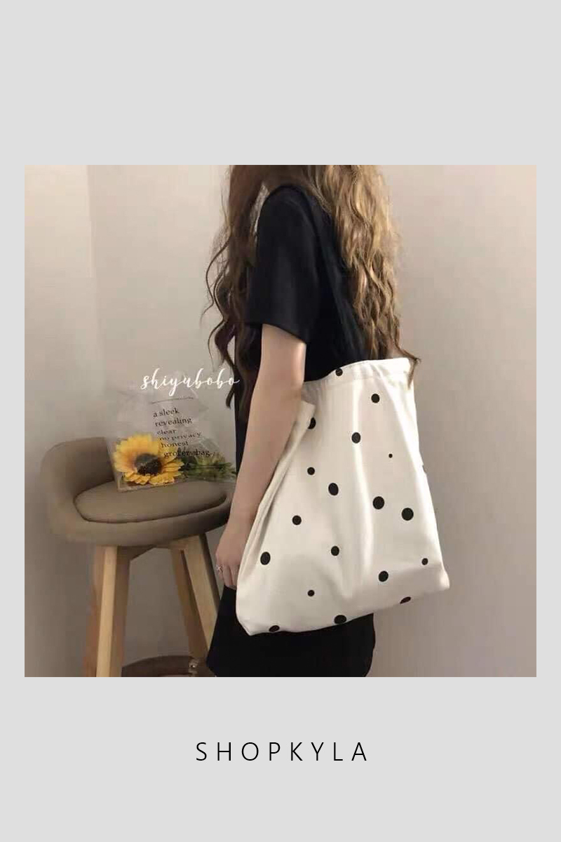 Polka dot tote clearance bag