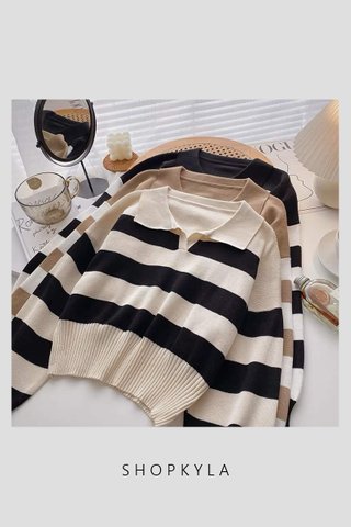 PREORDER -TAYLA STRIPED LONG SLEEVE TOP