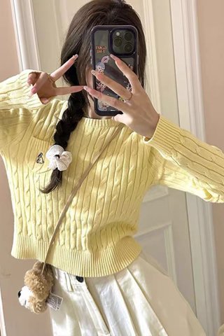 PREORDER -RENTO LONG SLEEVE KNIT TOP