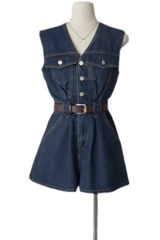 PREORDER - ERINE DENIM ROMPER