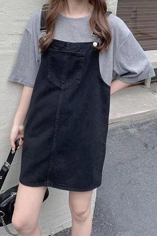 PREORDER - WOMEN PINAFORE DRESS IN BLACK