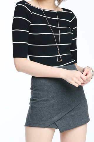 BACKORDER- Maxine Stripe Knit Top in Black
