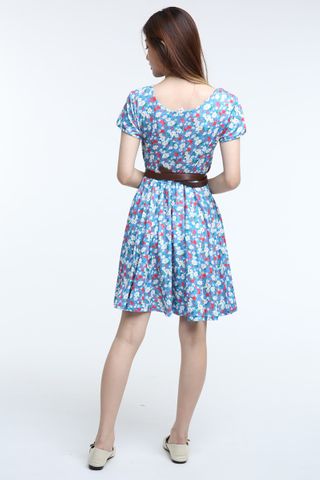 MSIA READY STOCK - KARLA FLORAL DRESS IN BLUE