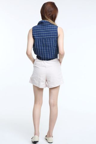 BACORDER - RAE CHECKERED TOP IN BLUE