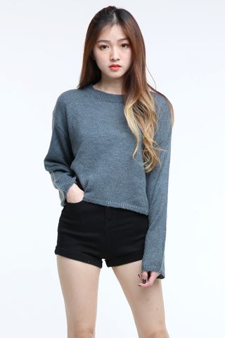 BACKORDER- SASSY KNIT TOP IN GREEN