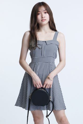 MSIA READY STOCK- ALOY CHECKERED DRESS IN BLACK