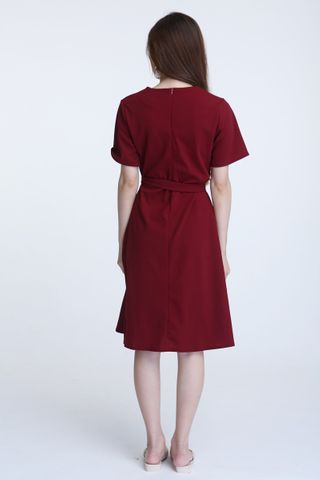 SG IN STOCK- ARNOLD DRESS IN MAROON