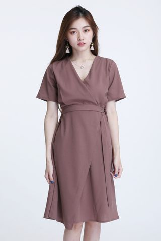 SG IN STOCK- ARNOLD DRESS IN PINKISH BROWN