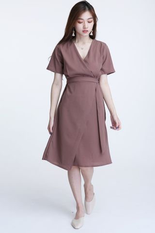 SG IN STOCK- ARNOLD DRESS IN PINKISH BROWN
