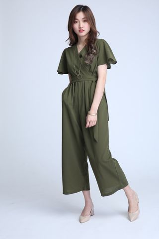 BACKORDER - HALEY JUMPSUIT IN MILITARY GREEN