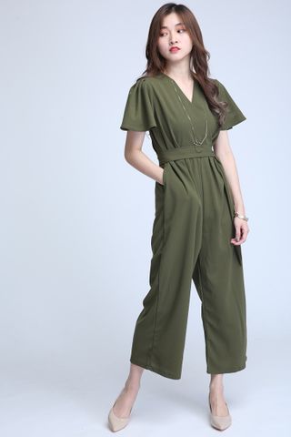 BACKORDER - HALEY JUMPSUIT IN MILITARY GREEN