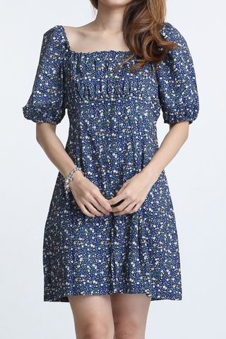 SG IN STOCK - PACEY FLORAL DRESS IN BLUE