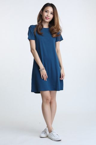 PREORDER- WALID SHIFT DRESS IN BLUE TEAL