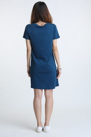 PREORDER- WALID SHIFT DRESS IN BLUE TEAL