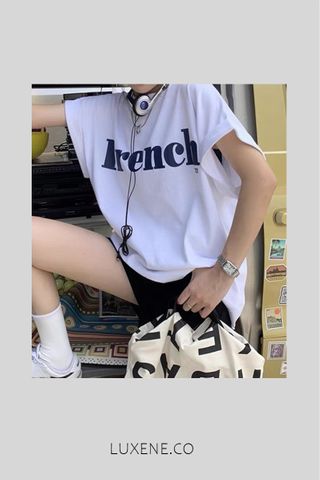 MSIA READY STOCK - L0120 FRENCH TOP TEE (BLACK)