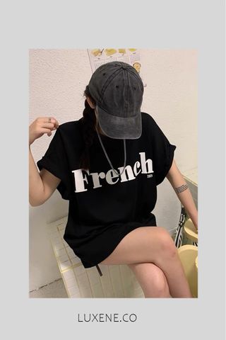 MSIA READY STOCK - L0120 FRENCH TOP TEE (BLACK)