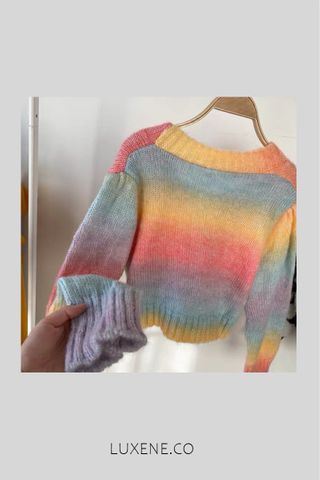 SG IN STOCK - L0233 STEPHANIE RAINBOW CARDIGAN 