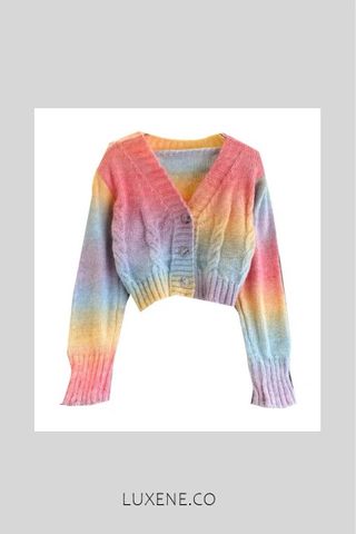 SG IN STOCK - L0233 STEPHANIE RAINBOW CARDIGAN 