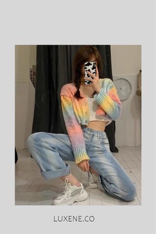SG IN STOCK - L0233 STEPHANIE RAINBOW CARDIGAN 