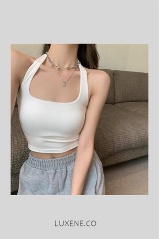 PREORDER - L0469 KNITTED HALTER NECK TOP 