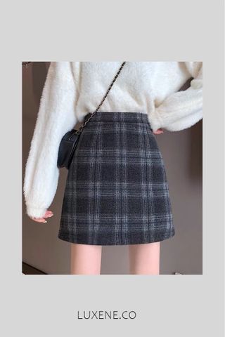 MSIA READY STOCK - L0609 CHECKERED SKIRT 2