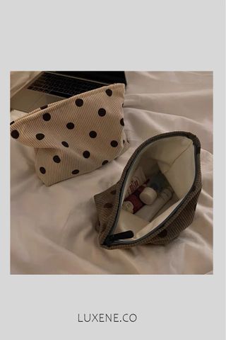 PREORDER- POLKA DOT SUEDE POUCH 
