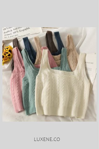MSIA READY STOCK - ZONA KNIT SLEEVLESS TOP (PINK)