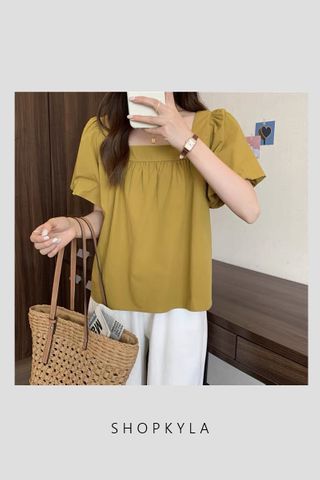 PREORDER - EVONNE SQUARE NECK LOOSE CUTTING TOP