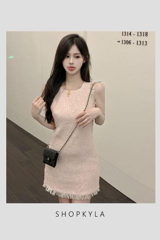 PREORDER - LANCE TWEED DRESS IN PINK