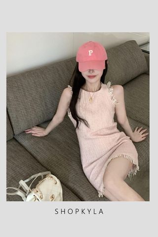 PREORDER - LANCE TWEED DRESS IN PINK