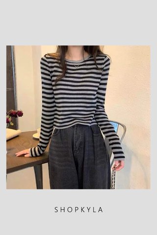 PREORDER - AINA STRIPED LONG SLEEVE TOP