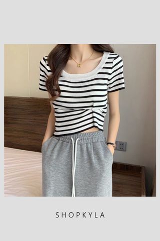 MSIA READY STOCK - DENNY STRIPED KNIT TOP 