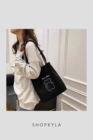 PREORDER - L878 SUEDE TOTE BAG (FREE KEY CHAIN)